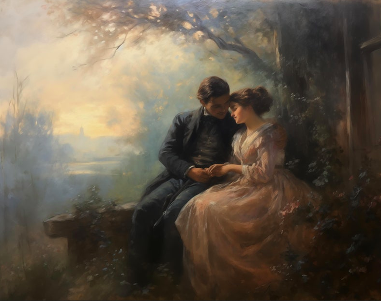 Victorian couple, romance, sensuality, situationship, social-sexual